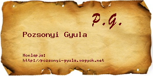 Pozsonyi Gyula névjegykártya