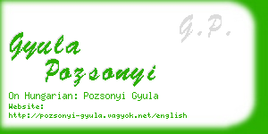 gyula pozsonyi business card